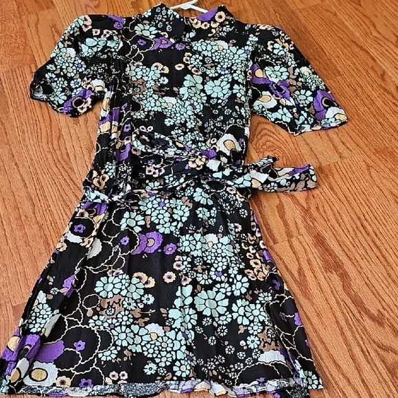 Floral Ted Baker Dress - Black and Purple - Picture 1 of 5